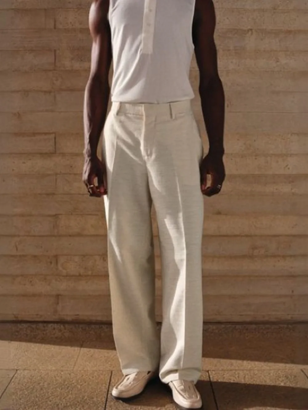 H&M Men’s Loose Fit Linen-blend Suit Trousers